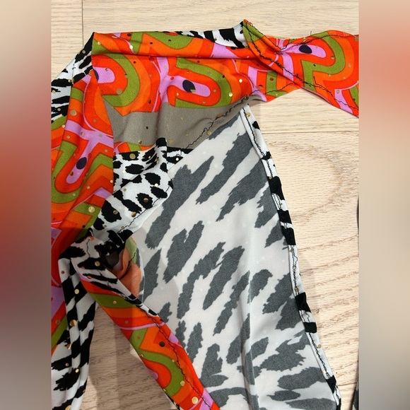 Handmade Leopard Zebra Print Cut Out Festival Wide Leg Palazzo Jumpsuit - Picture 14 of 17